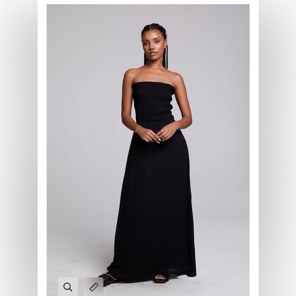 Cotton Black Strapless Maxi Dress by Chaser NWT size L - Picture 1 of 2